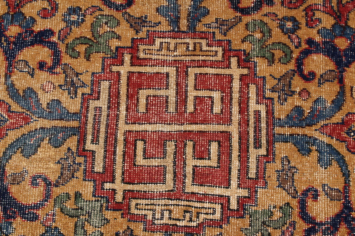 8x12 Red and Ivory Turkish Tribal Rug
