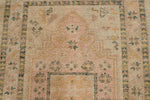 3x8 Pink and Ivory Turkish Oushak Runner
