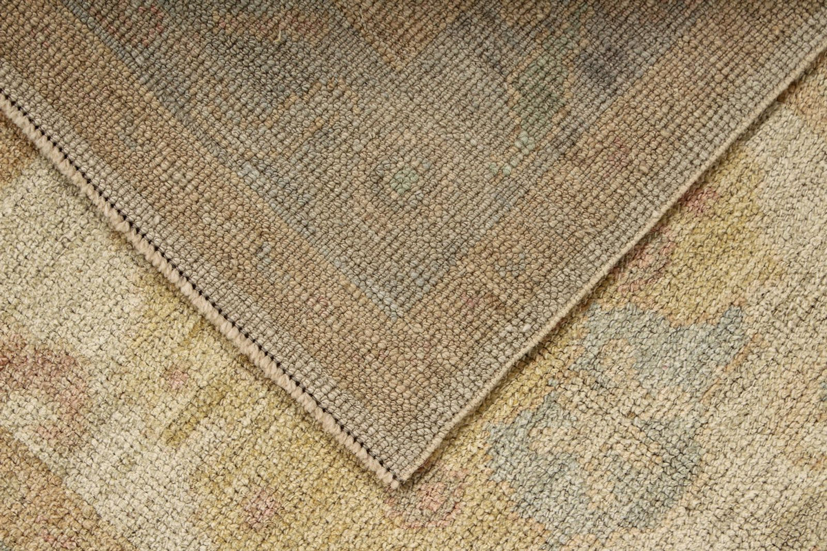 3x5 Ivory and Light Blue Turkish Oushak Rug