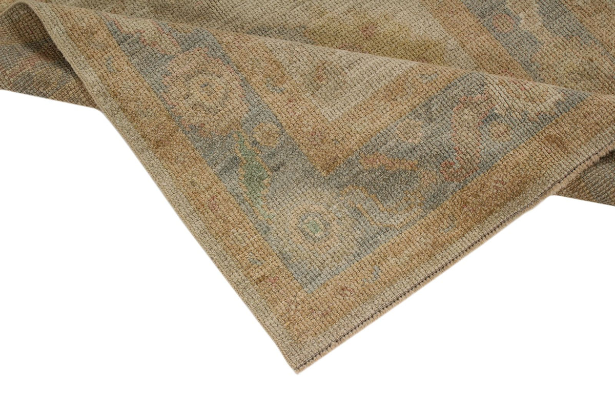 3x5 Ivory and Light Blue Turkish Oushak Rug