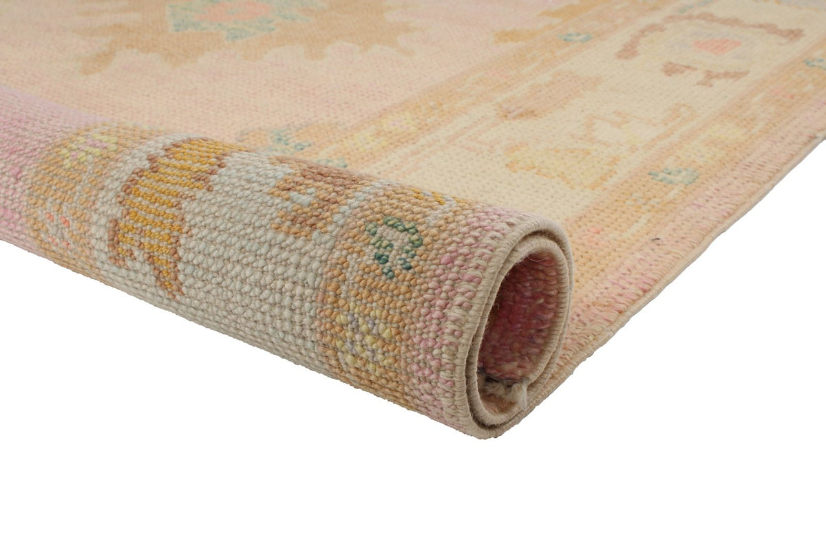 3x7 Pink and Ivory Turkish Oushak Runner