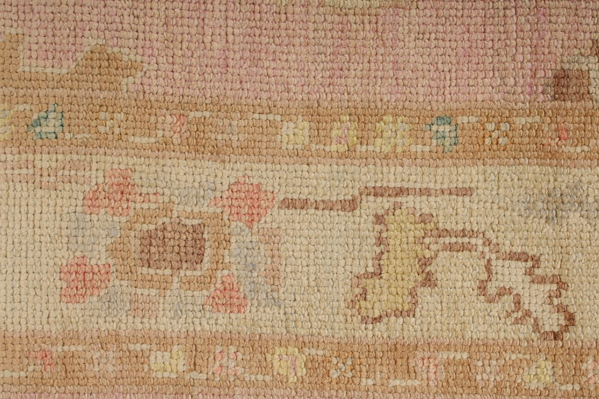 3x7 Pink and Ivory Turkish Oushak Runner