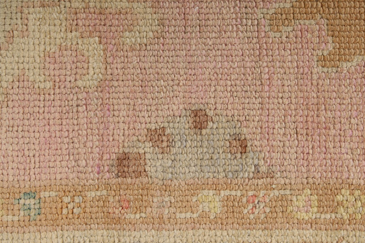 3x7 Pink and Ivory Turkish Oushak Runner