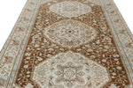 6x11 Brown and Ivory Persian Tribal Rug