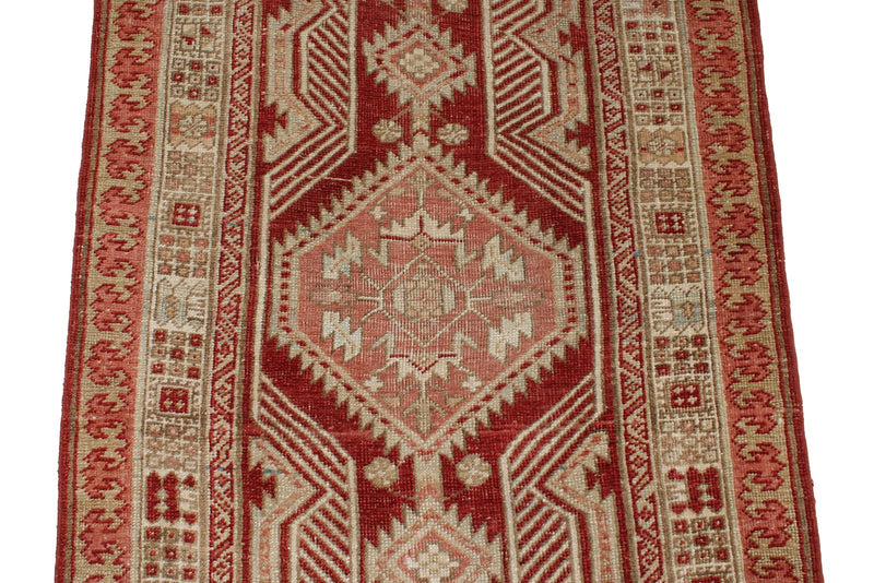 3x14 Red and Ivory Persian Runner