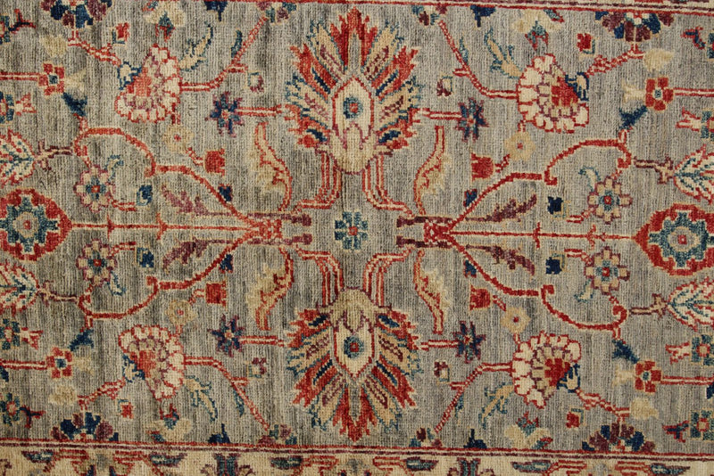 2x5 Gray and Ivory Anatolian Traditional Runner