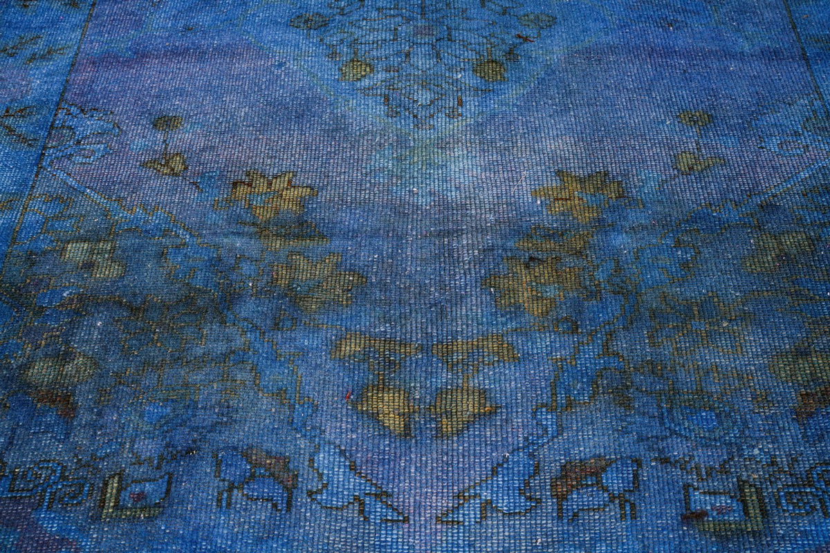 5x7 Blue and Black Turkish Overdyed Rug