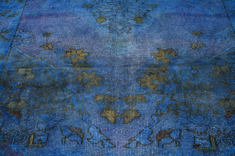 5x7 Blue and Black Turkish Overdyed Rug