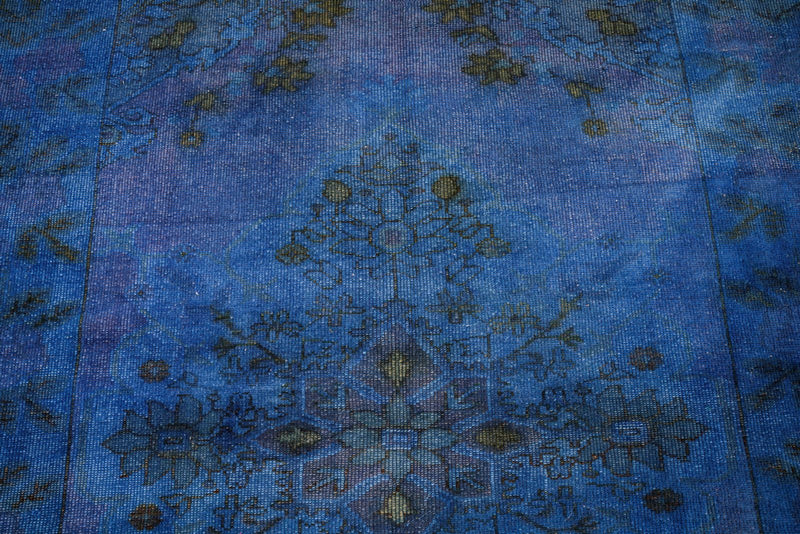 5x7 Blue and Black Turkish Overdyed Rug