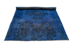 5x7 Blue and Black Turkish Overdyed Rug