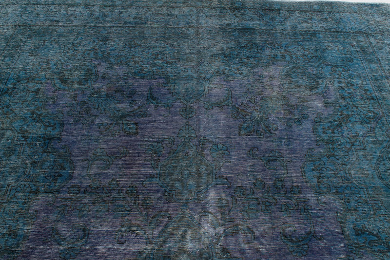 10x16 Purple and Navy Turkish Overdyed Rug