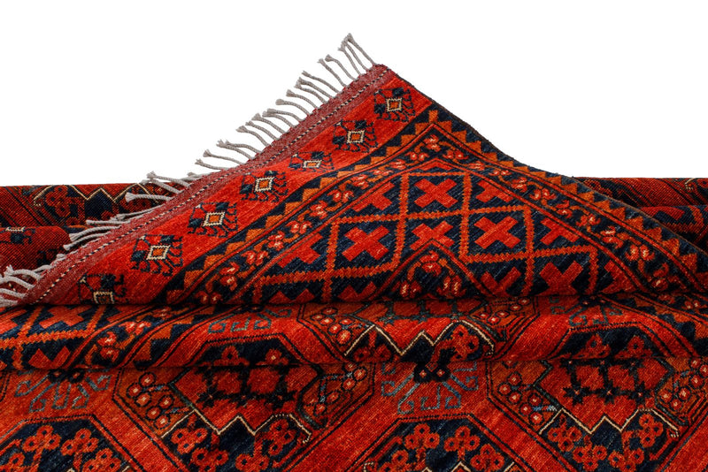 9x12 Red and Navy Turkish Tribal Rug