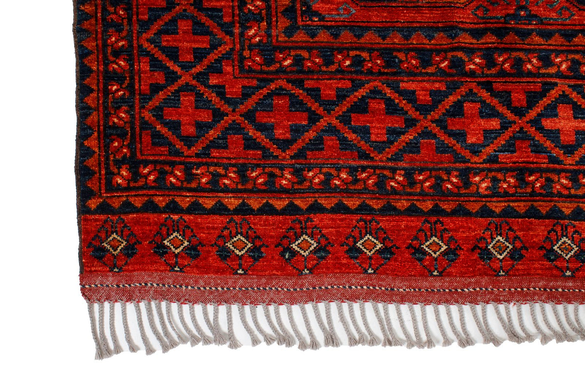 9x12 Red and Navy Turkish Tribal Rug