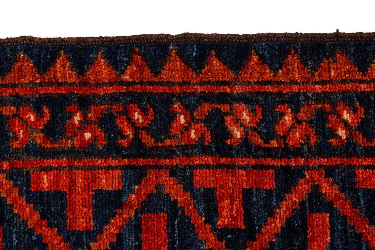 9x12 Red and Navy Turkish Tribal Rug