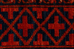 9x12 Red and Navy Turkish Tribal Rug