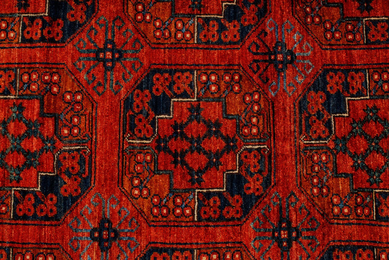 9x12 Red and Navy Turkish Tribal Rug