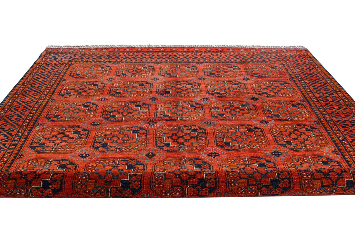 9x12 Red and Navy Turkish Tribal Rug