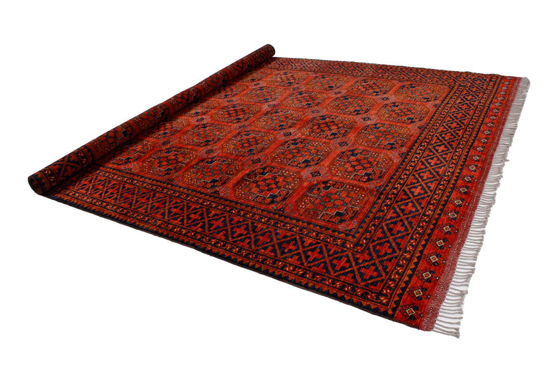 9x12 Red and Navy Turkish Tribal Rug