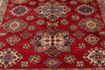 8x9 Red and Ivory Kazak Tribal Rug