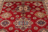 8x9 Red and Ivory Kazak Tribal Rug