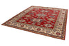 8x9 Red and Ivory Kazak Tribal Rug