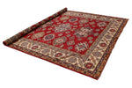 8x9 Red and Ivory Kazak Tribal Rug