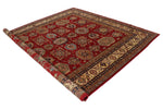 8x9 Red and Ivory Kazak Tribal Rug