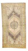 4x7 Blue and Gold Turkish Tribal Rug
