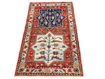 3x5 Red and Blue Anatolian Traditional Rug