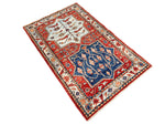 3x5 Red and Blue Anatolian Traditional Rug