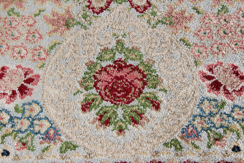 3x4 Beige and White Turkish Antep Rug