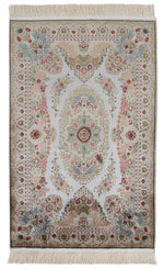 3x4 Beige and White Turkish Antep Rug