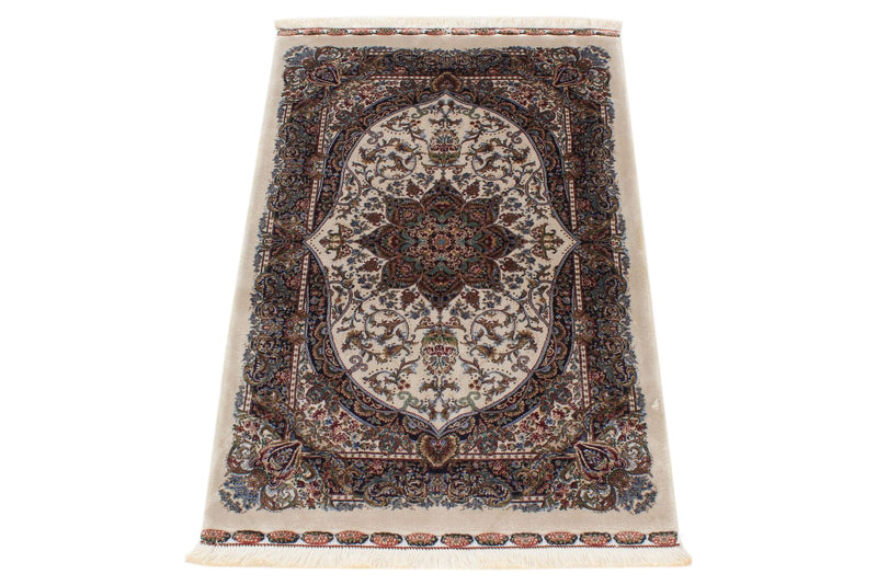 2x3 Ivory and Beige Turkish Antep Rug