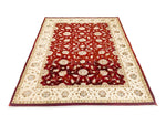 6x8 Red and Ivory Turkish Oushak Rug