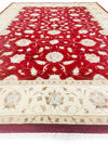 6x8 Red and Ivory Turkish Oushak Rug