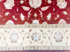 6x8 Red and Ivory Turkish Oushak Rug