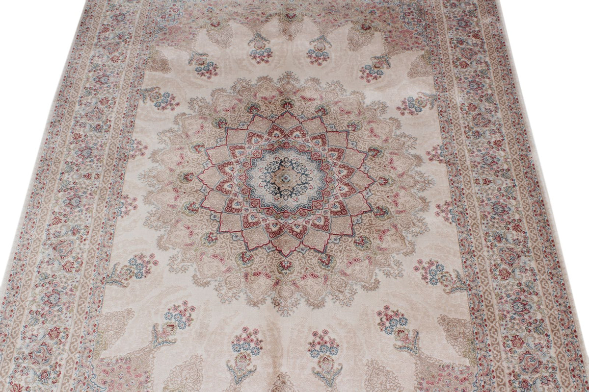 4x6 Ivory and Beige Turkish Antep Rug