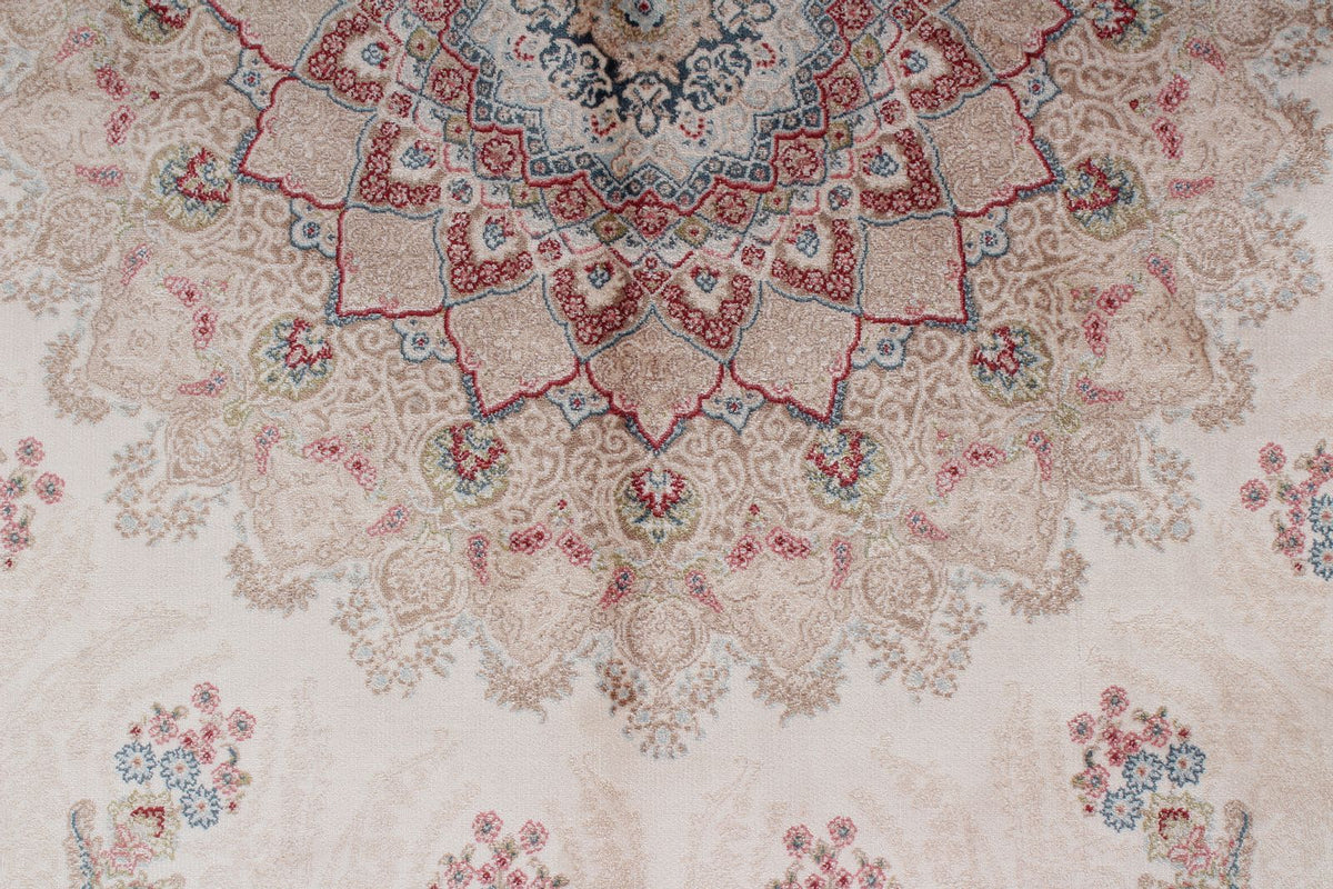 4x6 Ivory and Beige Turkish Antep Rug