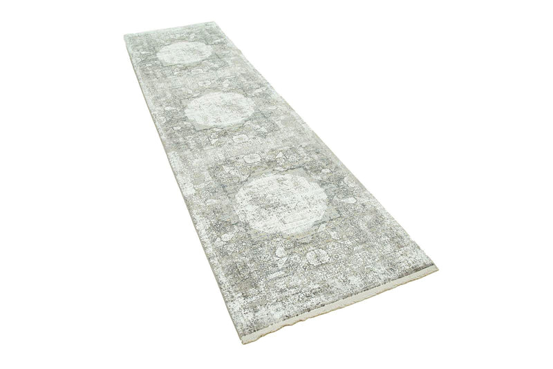 3x10 White and SilverTurkish Antep Rug