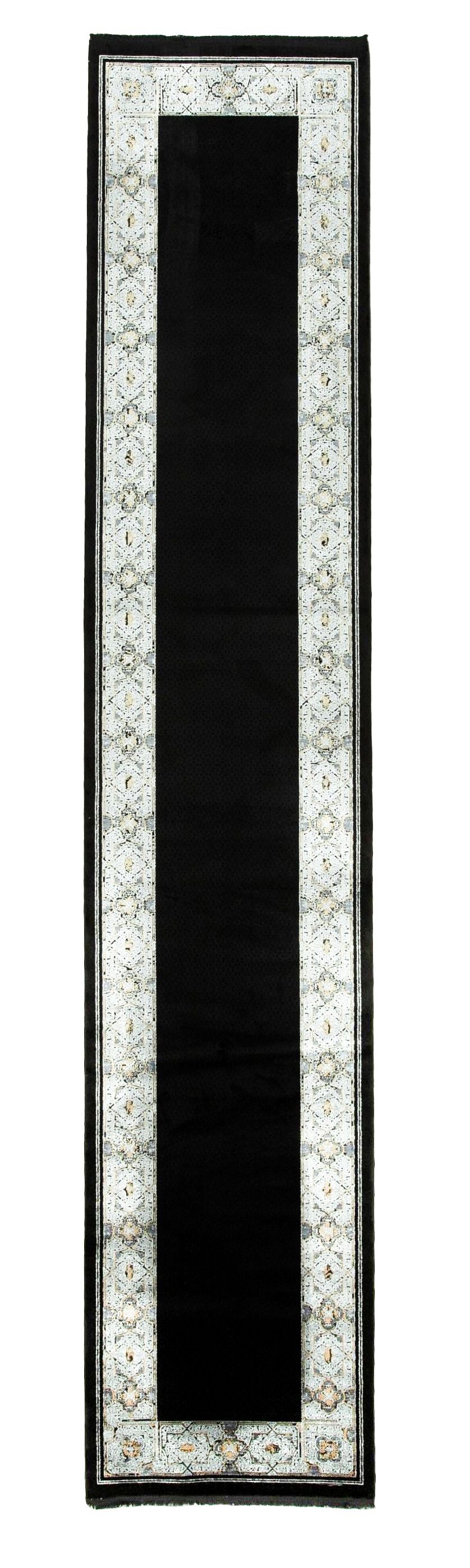 3x13 Black and White Turkish Antep Runner