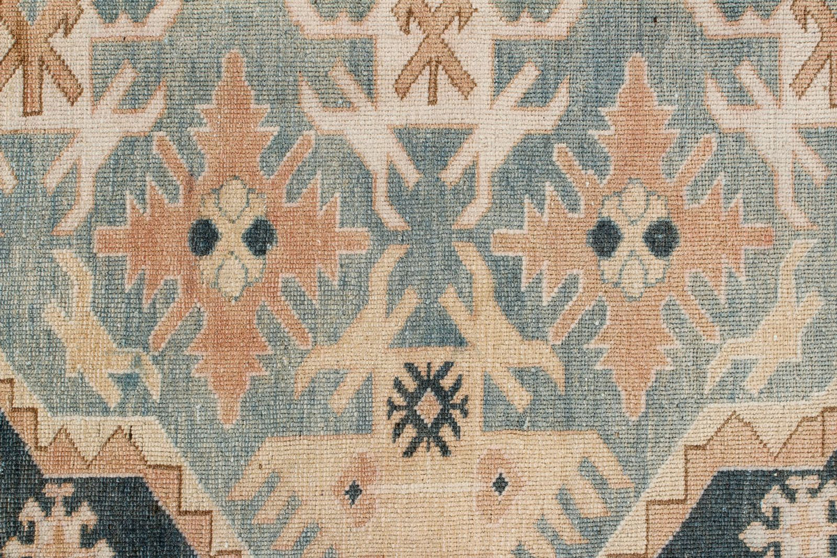 6x7 Peach and Green Turkish Tribal Rug