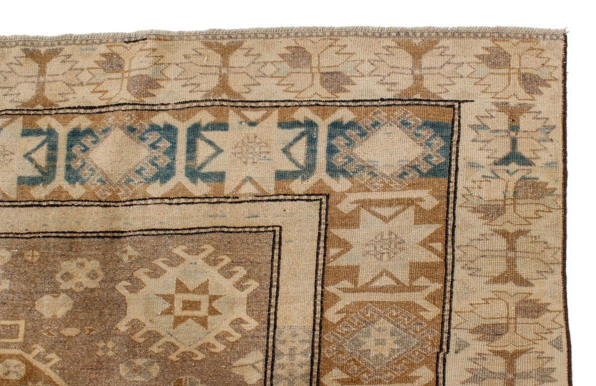 6x7 Pink and Ivory Turkish Tribal Rug