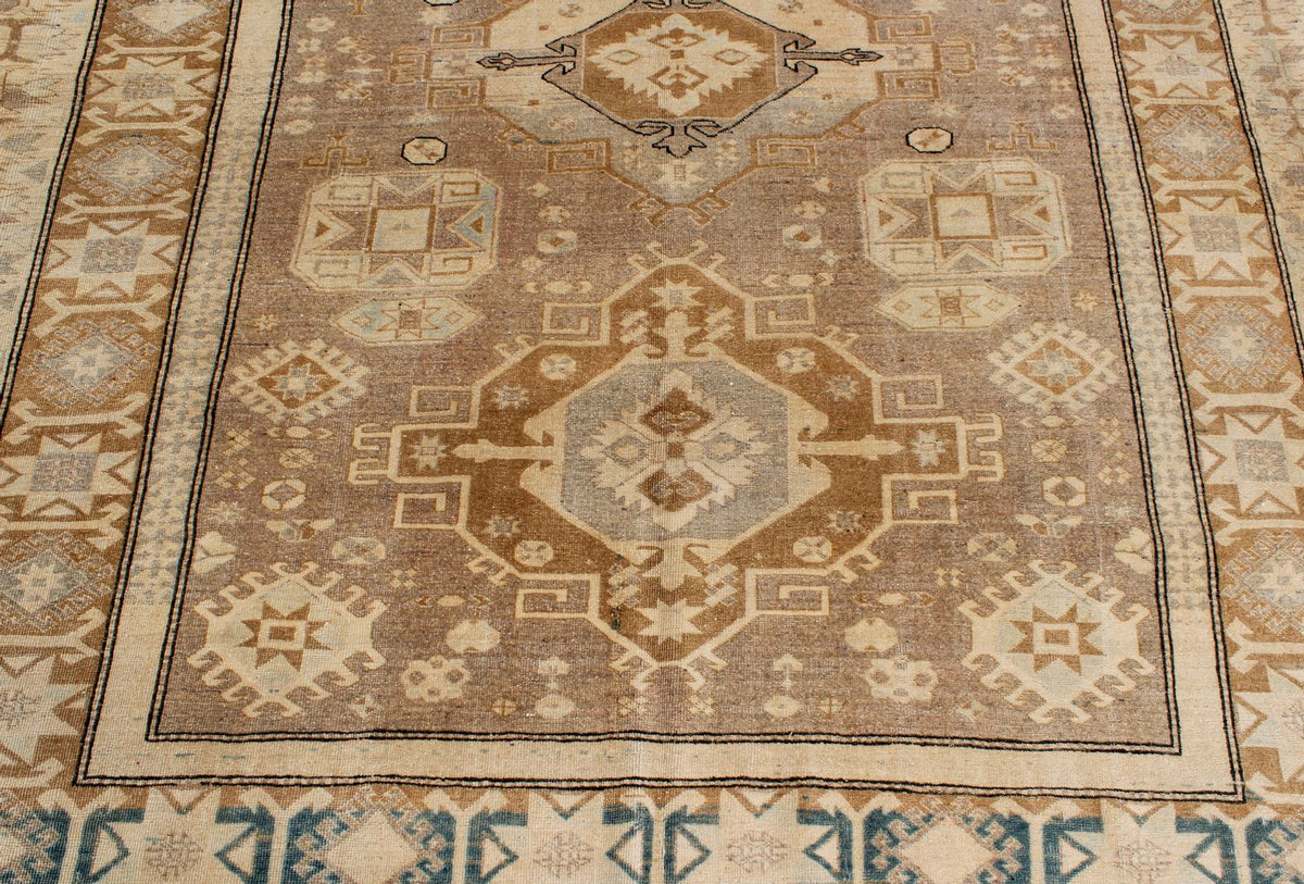 6x7 Pink and Ivory Turkish Tribal Rug