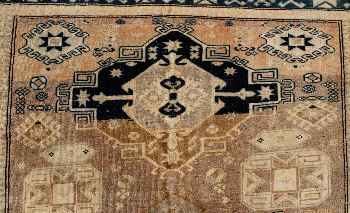 6x7 Pink and Ivory Turkish Tribal Rug