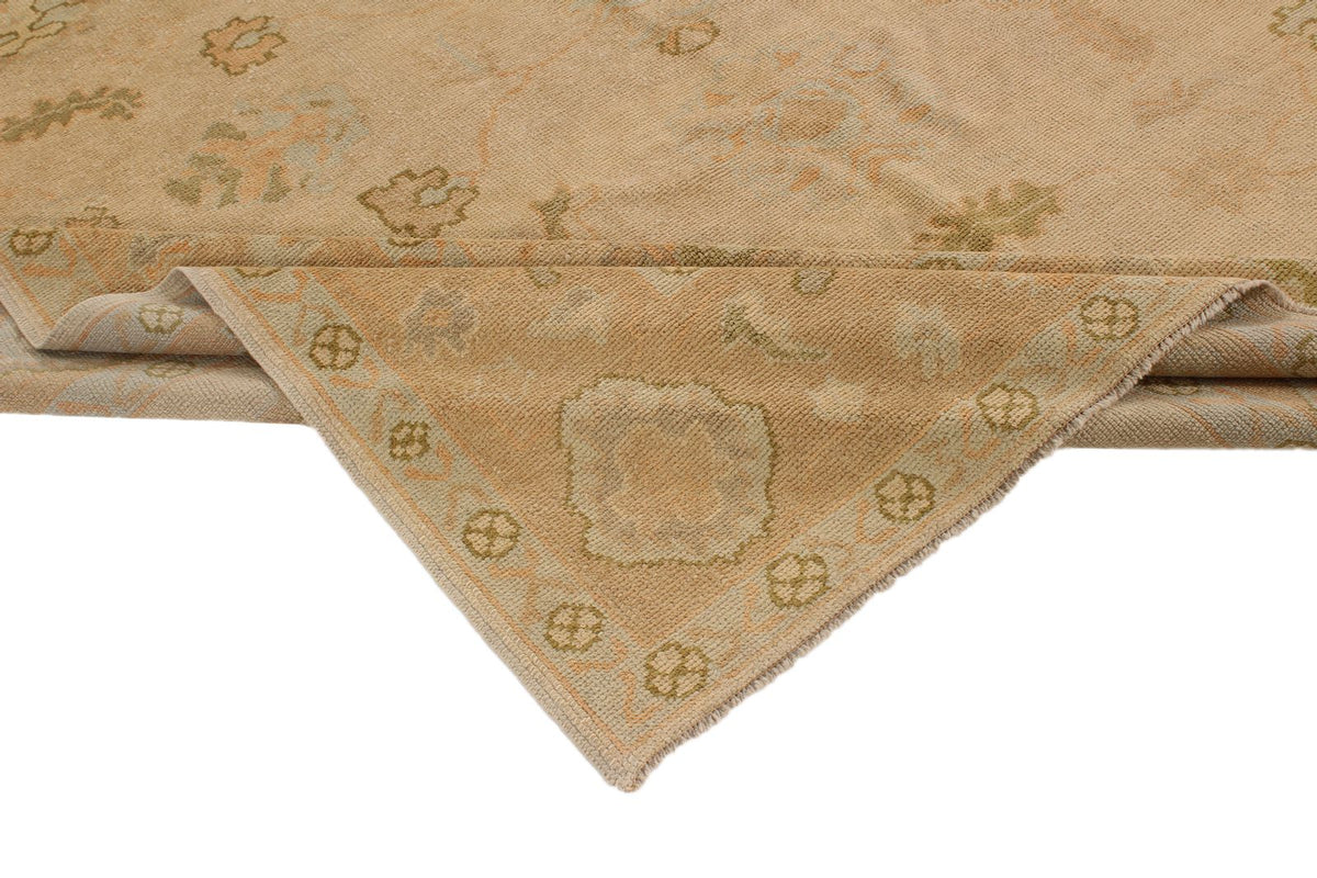 9x11 Ivory and Beige Turkish Oushak Rug