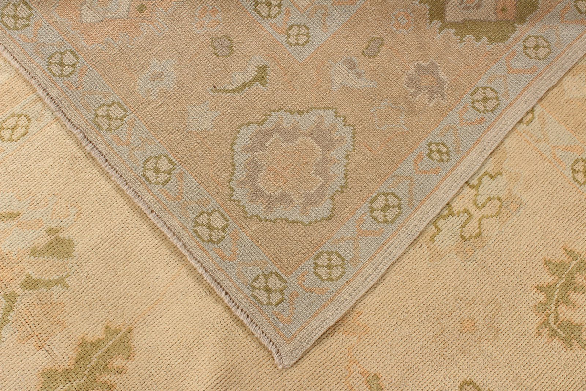 9x11 Ivory and Beige Turkish Oushak Rug