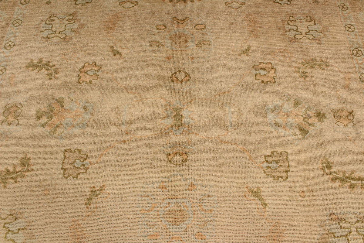 9x11 Ivory and Beige Turkish Oushak Rug