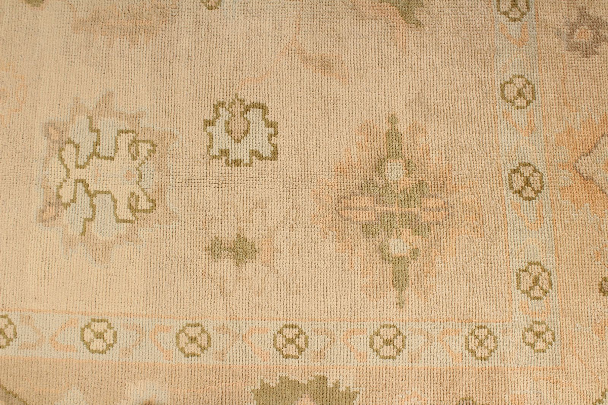 9x11 Ivory and Beige Turkish Oushak Rug