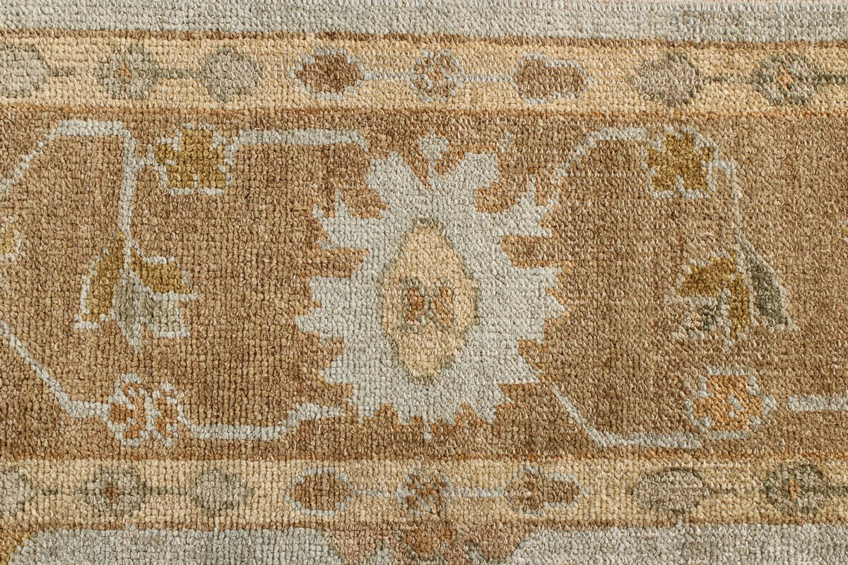 8x10 Blue and Brown Turkish Oushak Rug