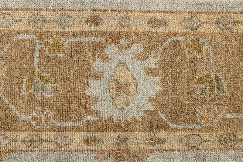 8x10 Blue and Brown Turkish Oushak Rug